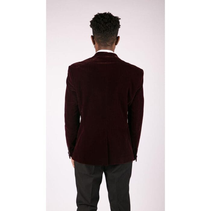 Mens Soft Velvet Black Navy 1 Button Dinner Jacket Tuxedo Blazer Smart Casual Fit - Knighthood Store