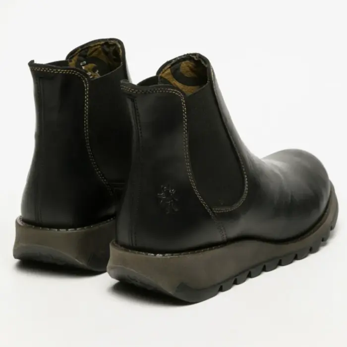 SALV195 - Women's Wedge Heel Leather Chelsea Ankle Boots - Image 7