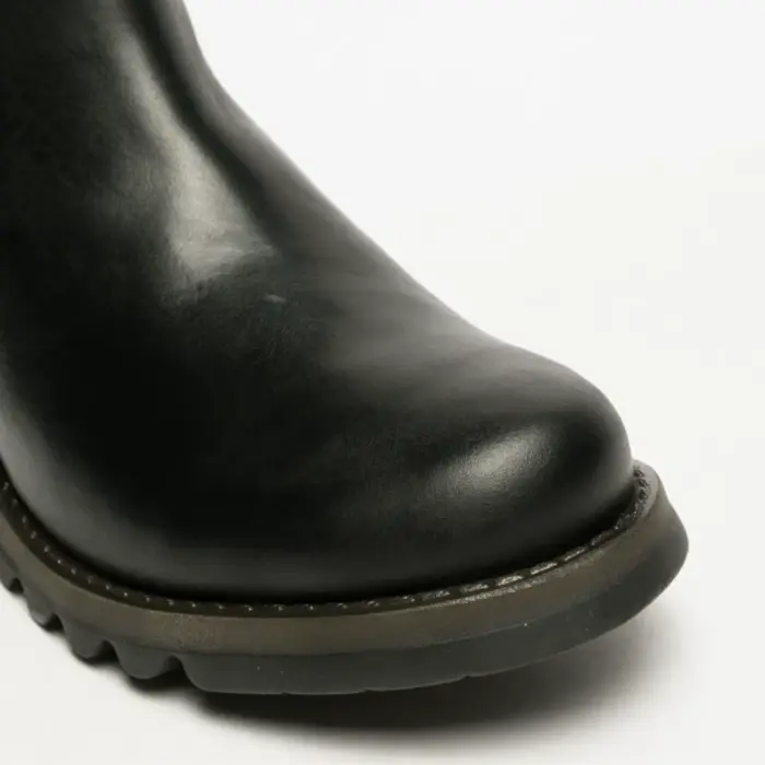 SALV195 - Women's Wedge Heel Leather Chelsea Ankle Boots - Image 3