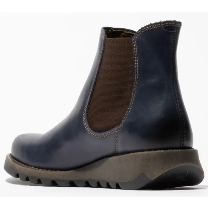 SALV195 - Women's Wedge Heel Leather Chelsea Ankle Boots - Image 10
