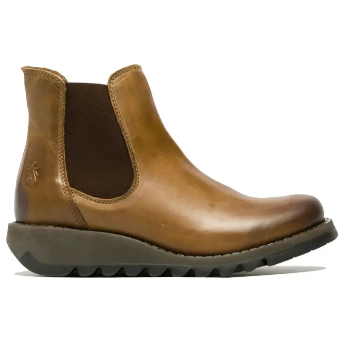 SALV195 - Women's Wedge Heel Leather Chelsea Ankle Boots - Image 16