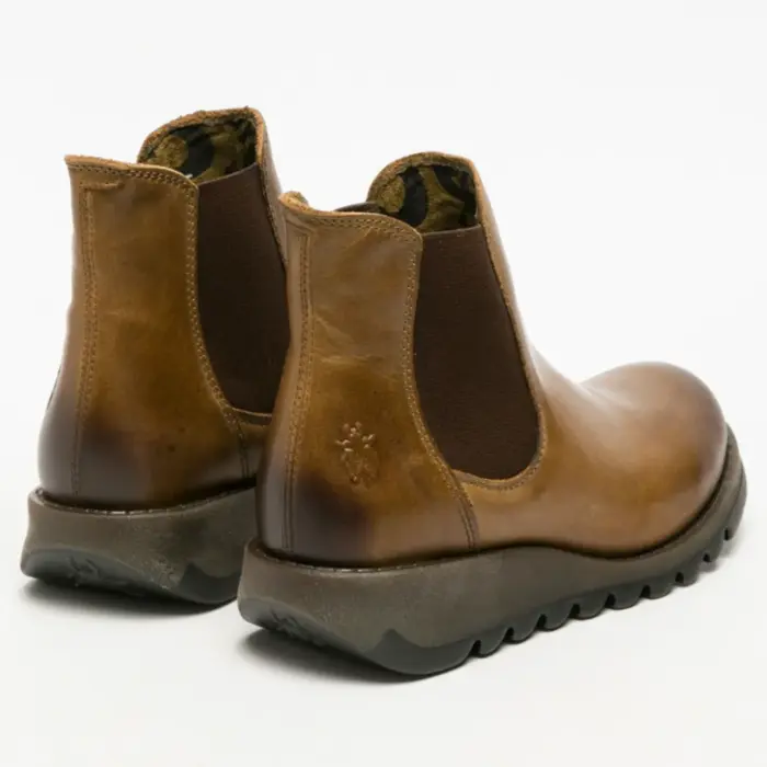 SALV195 - Women's Wedge Heel Leather Chelsea Ankle Boots - Image 19