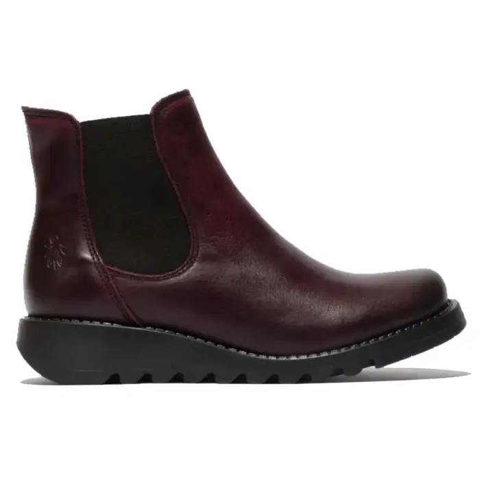 SALV195 - Women's Wedge Heel Leather Chelsea Ankle Boots - Image 23