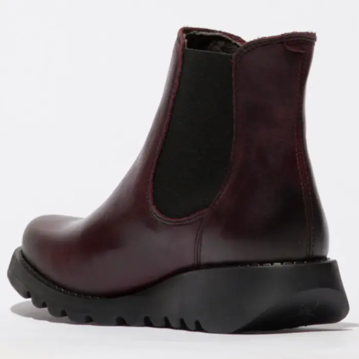 SALV195 - Women's Wedge Heel Leather Chelsea Ankle Boots - Image 25