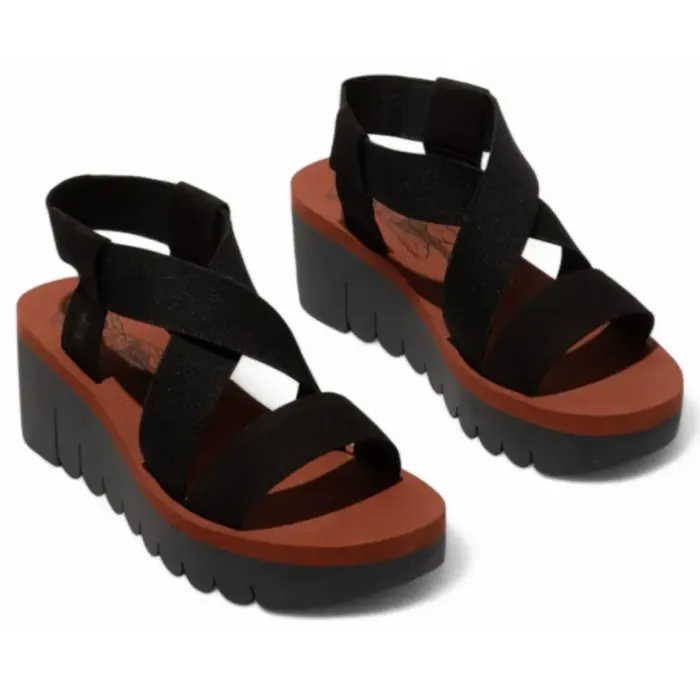 YABI922FLY - Women's Wedge Heel Leather Sandals - Image 2