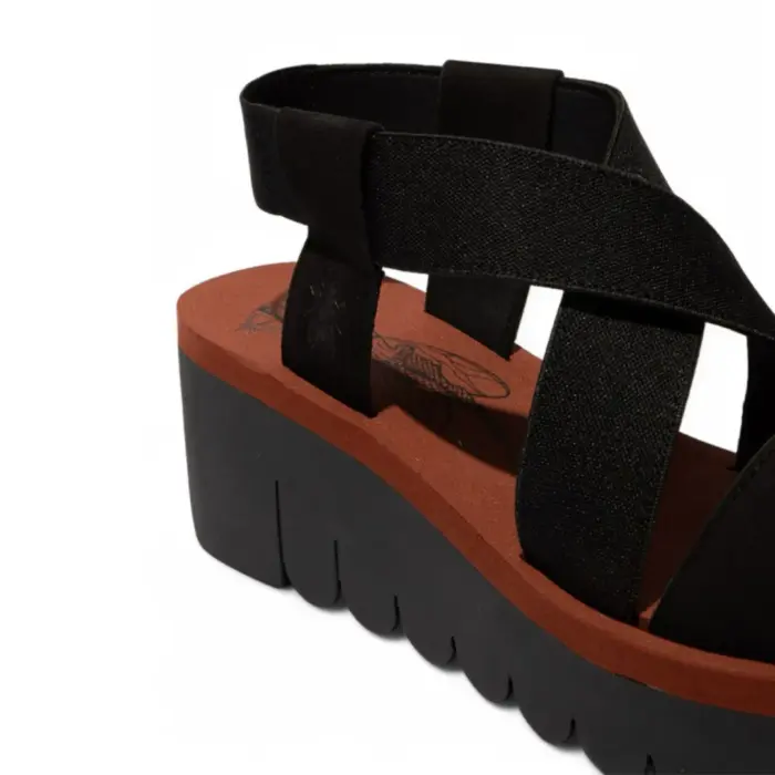 YABI922FLY - Women's Wedge Heel Leather Sandals - Image 4