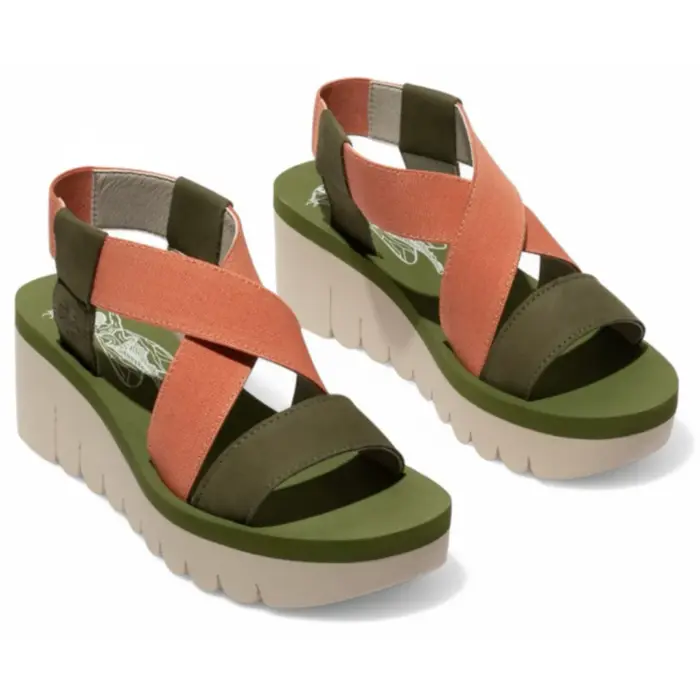 YABI922FLY - Women's Wedge Heel Leather Sandals - Image 6