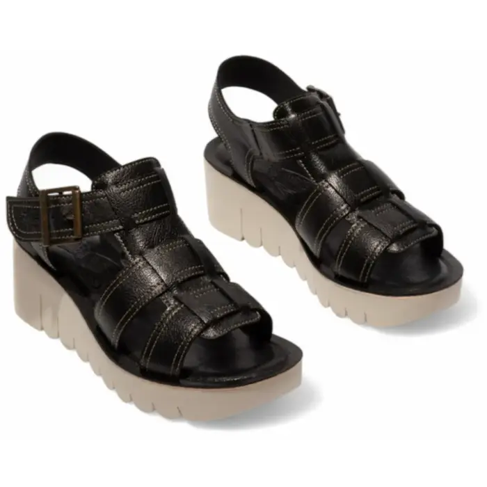 YUDD236FLY - Women's Wedge Heel Leather Sandals - Image 2