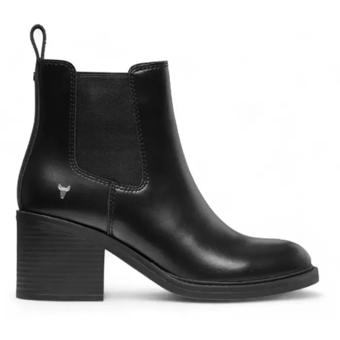 Varsity - Women's Block Heel Leather Chelsea Boots - Image 1