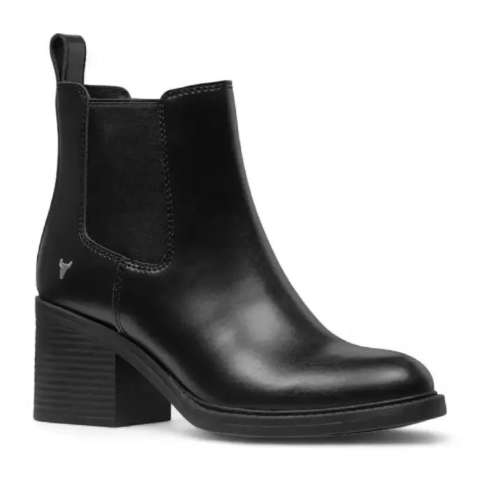 Varsity - Women's Block Heel Leather Chelsea Boots - Image 2