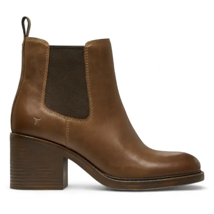 Varsity - Women's Block Heel Leather Chelsea Boots - Image 6