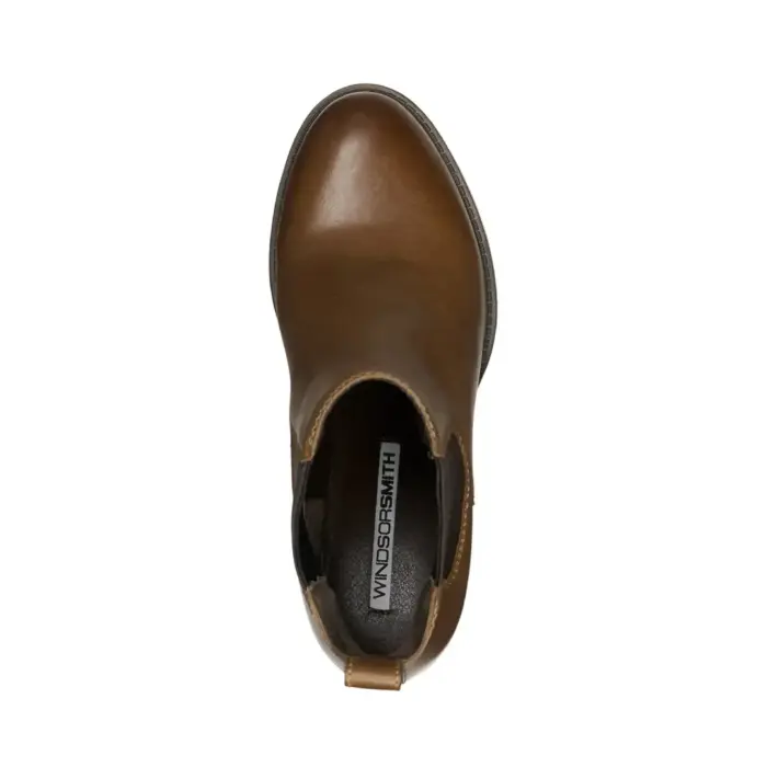 Varsity - Women's Block Heel Leather Chelsea Boots - Image 9