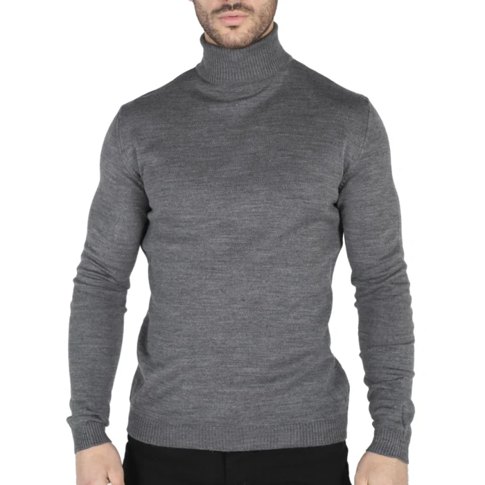 Mens Polar Neck Jumper Roll Neck High Turtle Neck Slim Fit Light Weight - Image 15