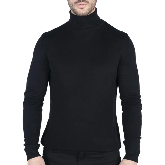 Mens Polar Neck Jumper Roll Neck High Turtle Neck Slim Fit Light Weight - Image 1