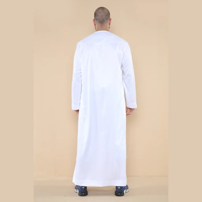 Mens Thobe Jubba Islamic Clothing Muslim Kaftan Emirati Omani Robe Satin Shiny - Image 30