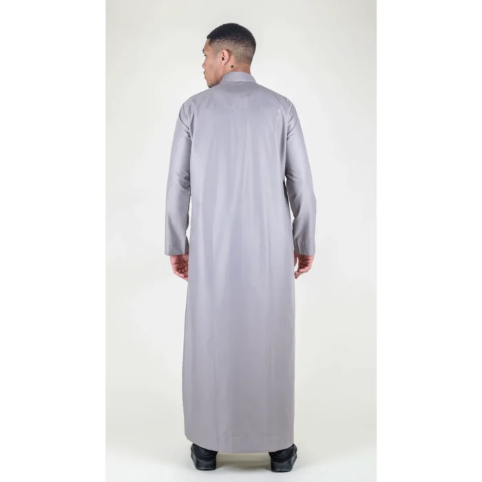 Mens Thobe Jubba Nehru Stand Collar Islamic Clothing Muslim Cotton Kaftan Dress Robe Saudi - Image 7