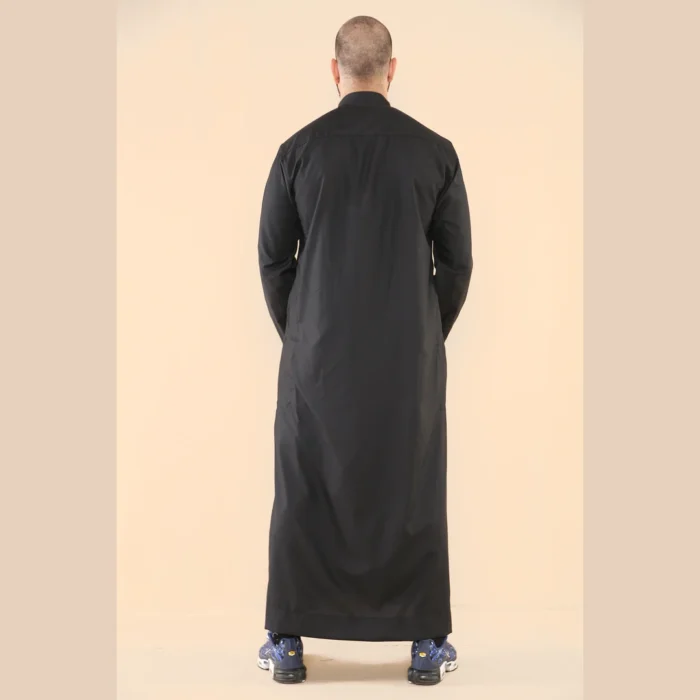 Mens Thobe Jubba Nehru Stand Collar Islamic Clothing Muslim Cotton Kaftan Dress Robe Saudi - Image 9