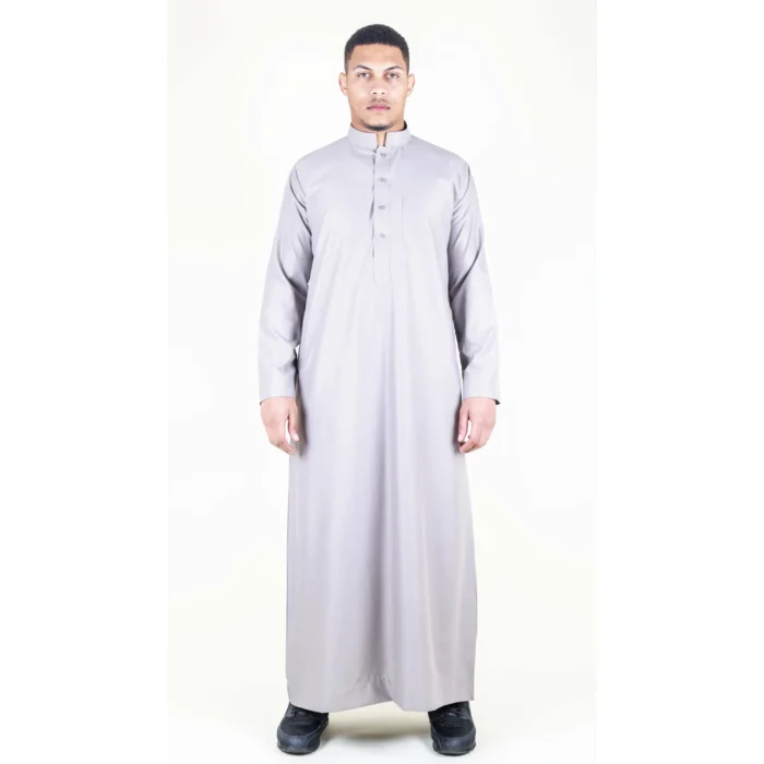 Mens Thobe Jubba Nehru Stand Collar Islamic Clothing Muslim Cotton Kaftan Dress Robe Saudi - Image 27