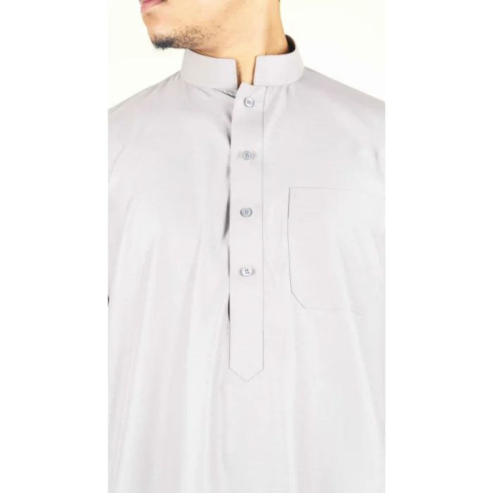 Mens Thobe Jubba Nehru Stand Collar Islamic Clothing Muslim Cotton Kaftan Dress Robe Saudi - Image 26