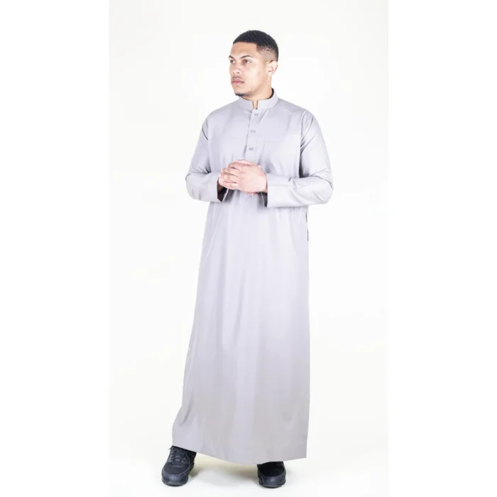 Mens Thobe Jubba Nehru Stand Collar Islamic Clothing Muslim Cotton Kaftan Dress Robe Saudi - Image 24
