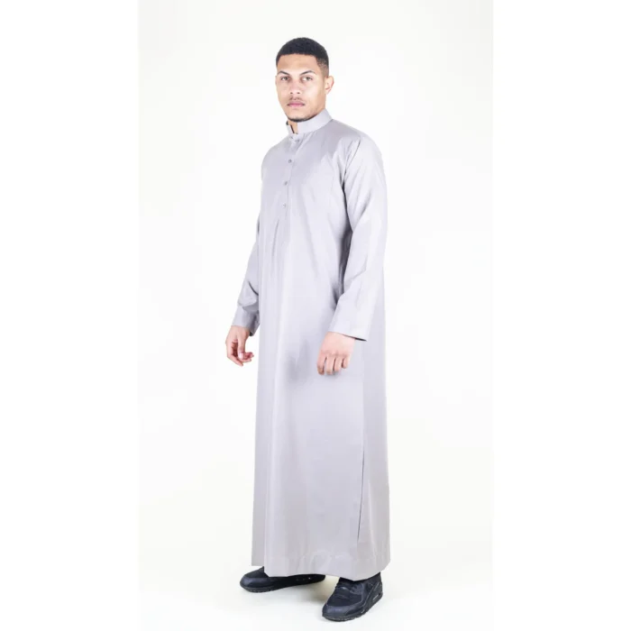 Mens Thobe Jubba Nehru Stand Collar Islamic Clothing Muslim Cotton Kaftan Dress Robe Saudi - Image 23