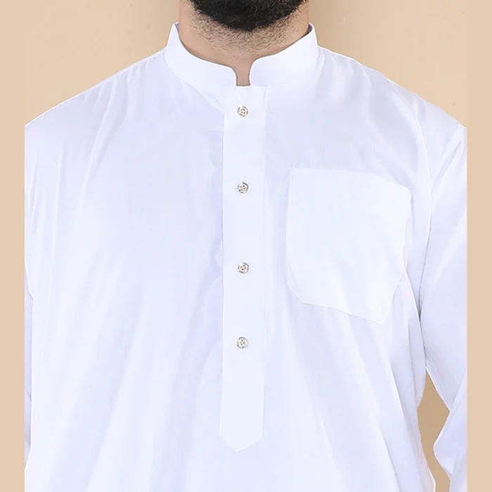 Mens Thobe Jubba Nehru Stand Collar Islamic Clothing Muslim Cotton Kaftan Dress Robe Saudi - Image 36