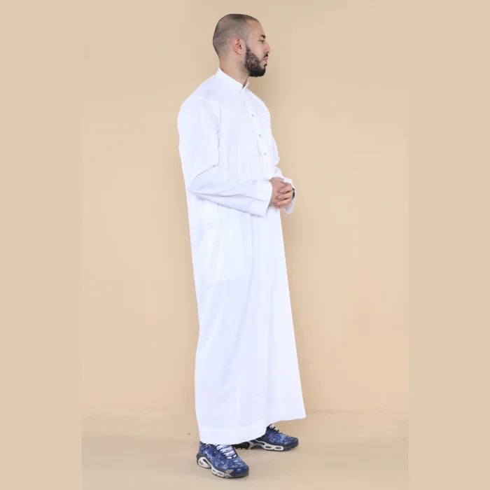 Mens Thobe Jubba Nehru Stand Collar Islamic Clothing Muslim Cotton Kaftan Dress Robe Saudi - Image 35