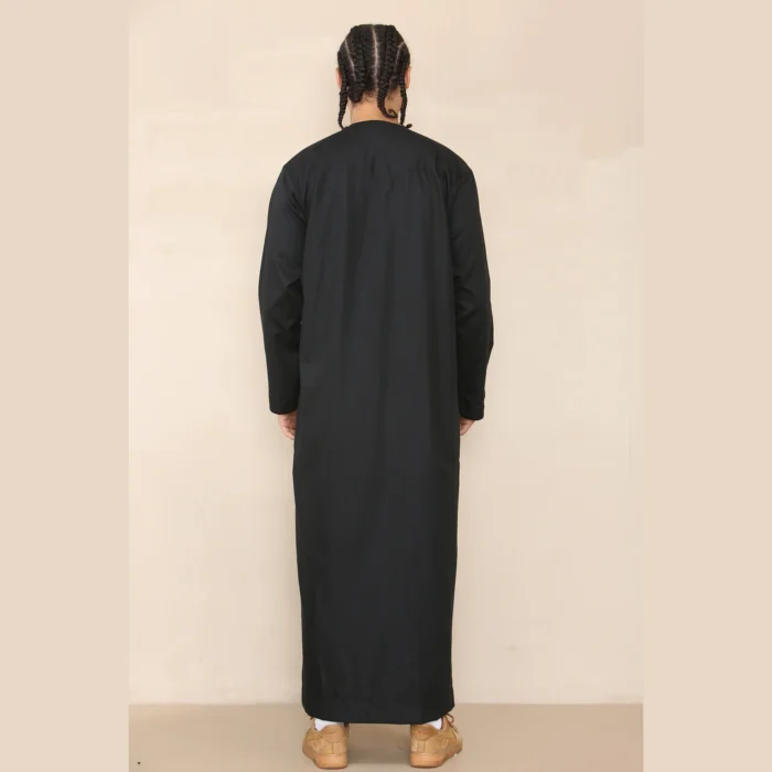 Mens Thobe Jubba Islamic Clothing Muslim Kaftan Emirati Omani Robe Arab Tassel - Image 12
