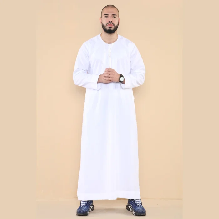 Mens Thobe Jubba Islamic Clothing Muslim Kaftan Emirati Omani Robe Arab Tassel - Image 53