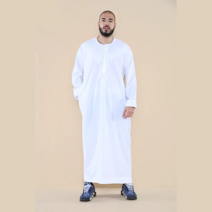Mens Thobe Jubba Islamic Clothing Muslim Kaftan Emirati Omani Robe Arab Tassel - Image 55