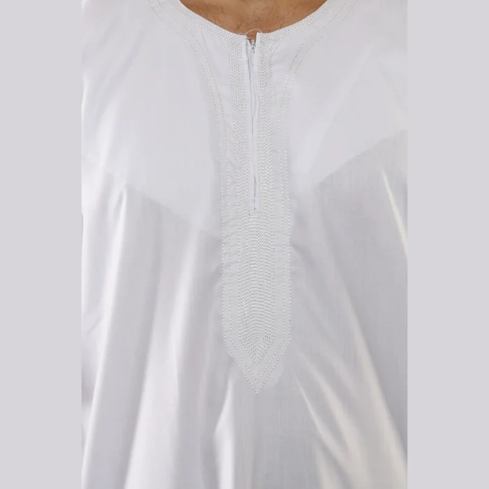 Mens Thobe Jubba Islamic Clothing Kaftan Half Sleeve Robe Moroccan Arab Zipped - Image 34
