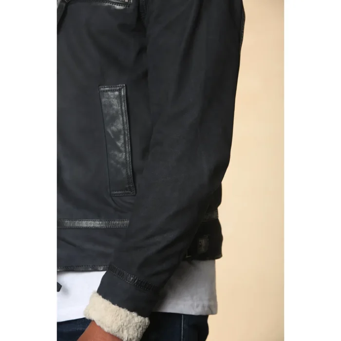 Men's Suede Pilot Aviator Leather Jacket - Image 5