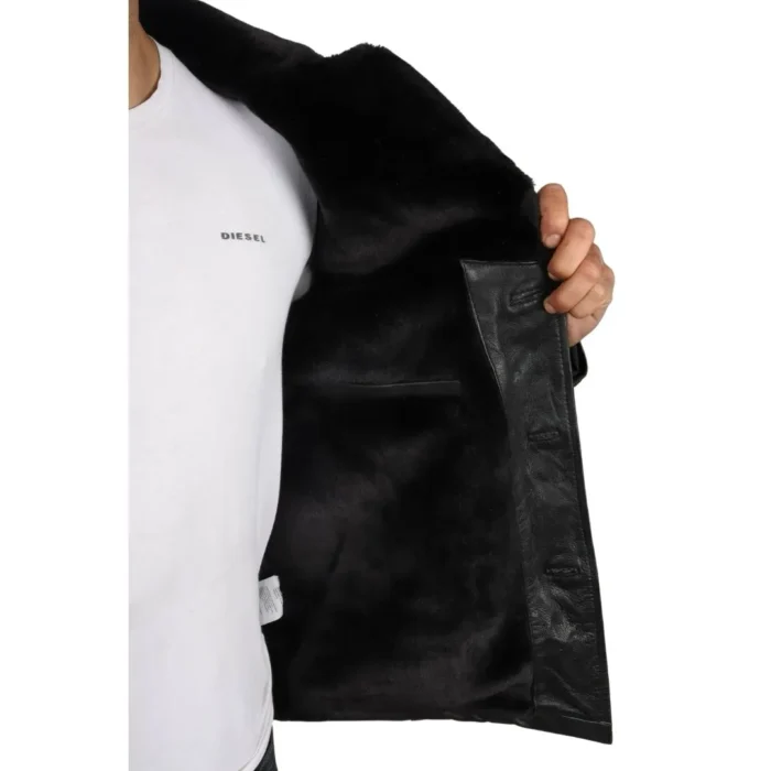 Men's Fur Lining Blazer Coat Jacket Real Leather - Image 6