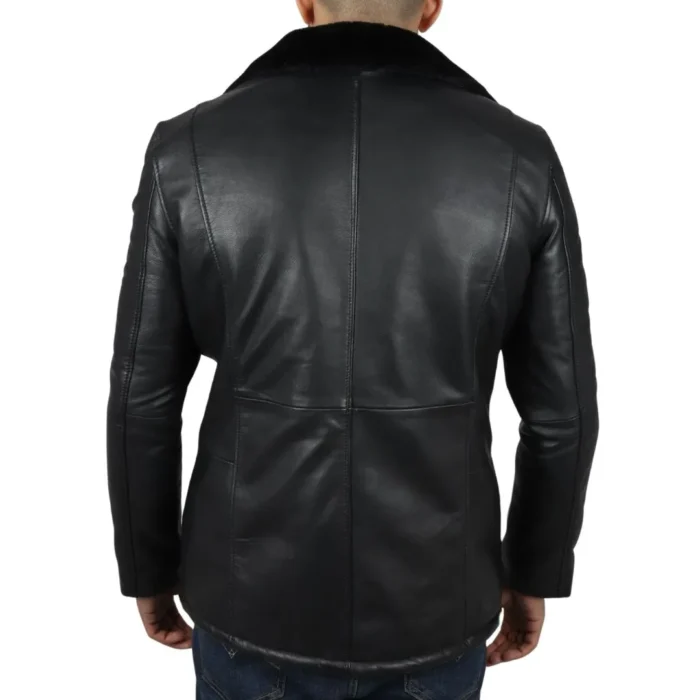 Men's Fur Lining Blazer Coat Jacket Real Leather - Image 7