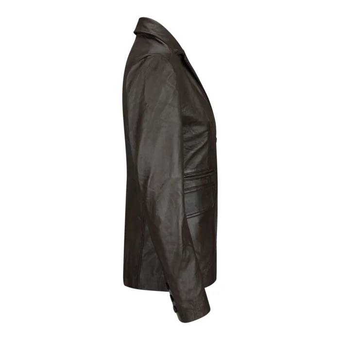 Ladies Women Real Black Leather slim Fit Blazer Jacket - Image 6