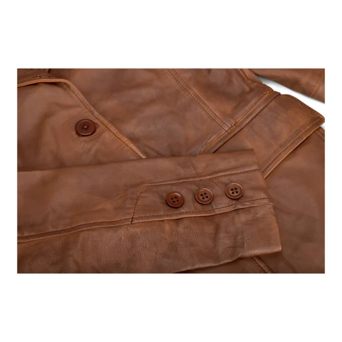 Ladies Women Real Black Leather slim Fit Blazer Jacket - Image 12