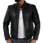 Aviatrix Mens Genuine Real Leather Black Biker Jacket Retro Vintage Tailored Fit - Image 2