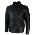 Aviatrix Mens Genuine Real Leather Black Biker Jacket Retro Vintage Tailored Fit - Image 5