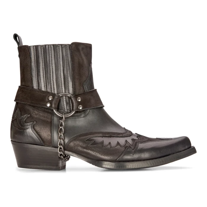 Mens Western Cowboy Boots Vintage Pointed Knight Ankle Country Boot Riding Real Leather - Image 1