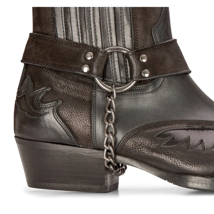 Mens Western Cowboy Boots Vintage Pointed Knight Ankle Country Boot Riding Real Leather - Image 5