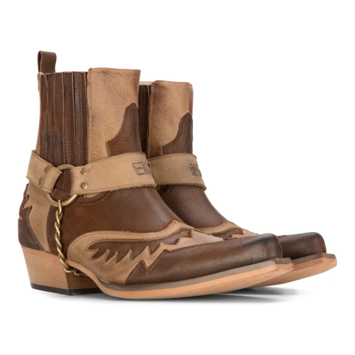 Mens Western Cowboy Boots Vintage Pointed Knight Ankle Country Boot Riding Real Leather - Image 7