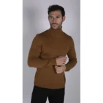 Mens Polar Neck Jumper Roll Neck High Turtle Neck Slim Fit Light Weight - Image 7