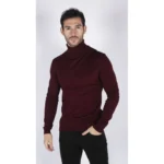 Mens Polar Neck Jumper Roll Neck High Turtle Neck Slim Fit Light Weight - Image 10