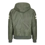 Mens Blue Black Hood Real Leather Bomber Jacket Red Stripes Quilted Slim Fit Casual - Image 17