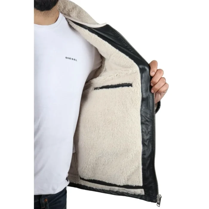 Men's Puffer Quilted Aviator Bomber Flying Fleece Lining Jacket - Image 4