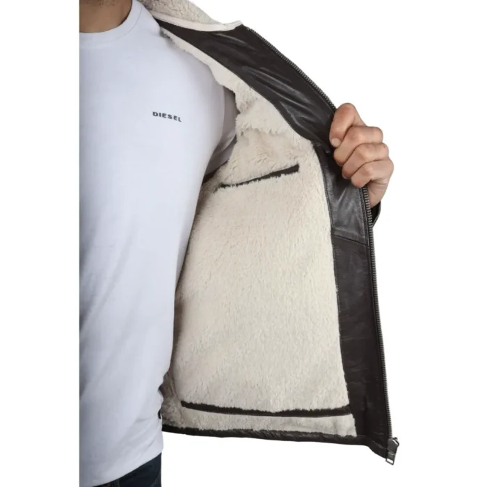 Men's Puffer Quilted Aviator Bomber Flying Fleece Lining Jacket - Image 13