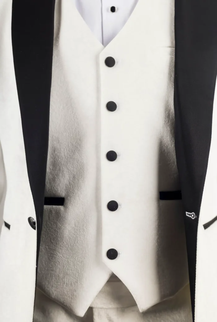 TruClothing AK-24 - Men's White 3 Piece Wedding Tuxedo Suit - Image 5