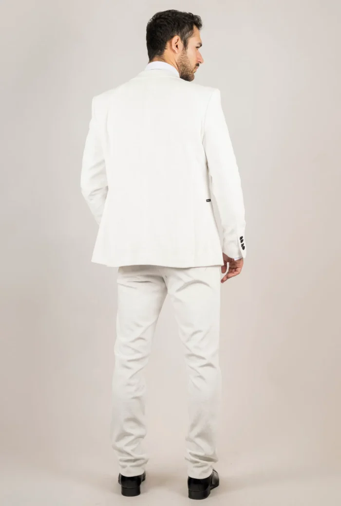 TruClothing AK-24 - Men's White 3 Piece Wedding Tuxedo Suit - Image 6