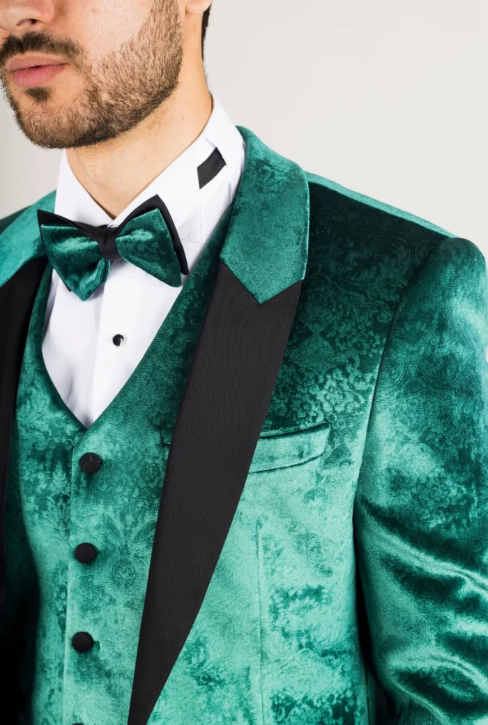 TruClothing AK-25 - Men's Green 3 Piece Wedding Tuxedo Suit - Image 3
