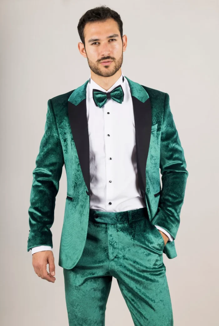 TruClothing AK-25 - Men's Green 3 Piece Wedding Tuxedo Suit - Image 2